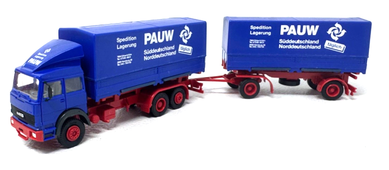 Herpa H0 Scania Planenhängerzug 3a/2a "PAUW Spedition Lagerung" H0 H0 1:87