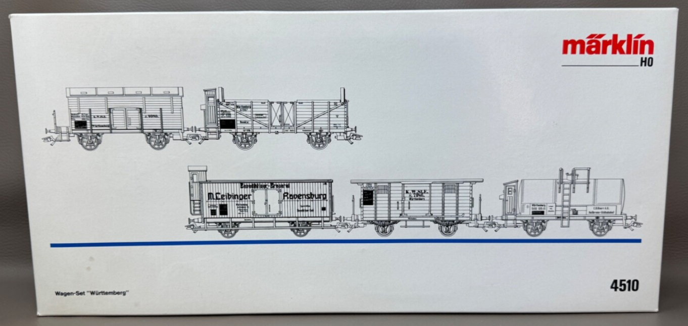 Märklin 4510 Leerverpackung - Wagen-Set "Württemberg" - HO H0 1:87