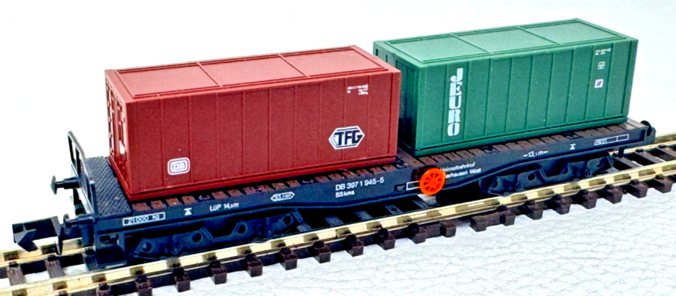 Arnold N 4954 Containerflachwagen mit 2 Containern - 397 1 945-5 - N - 1:160