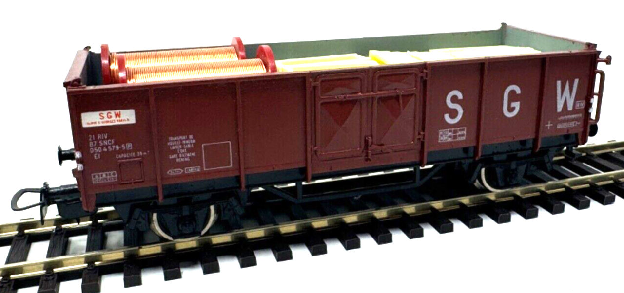 Piko Hochbordwagen Güterwagen SGW 050 4 579-5 SNCF mit Ladegütern - H0 HO 1:87