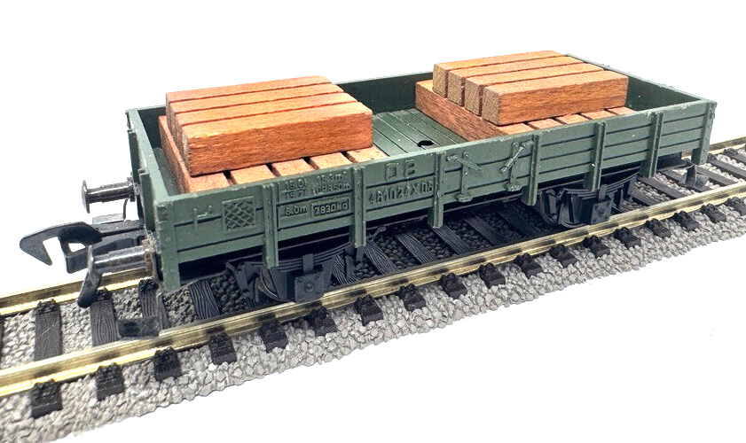 Fleischmann 5222 Niederbordwagen mit 2 Holzelementen 461024X05 DB - HO H0 1:87