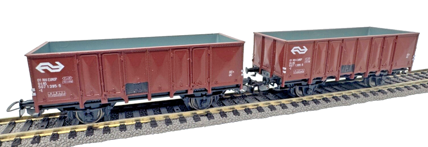 2x Piko Hochbordwagen Güterwagen NS - 507 1 395-5 - H0 HO 1:87