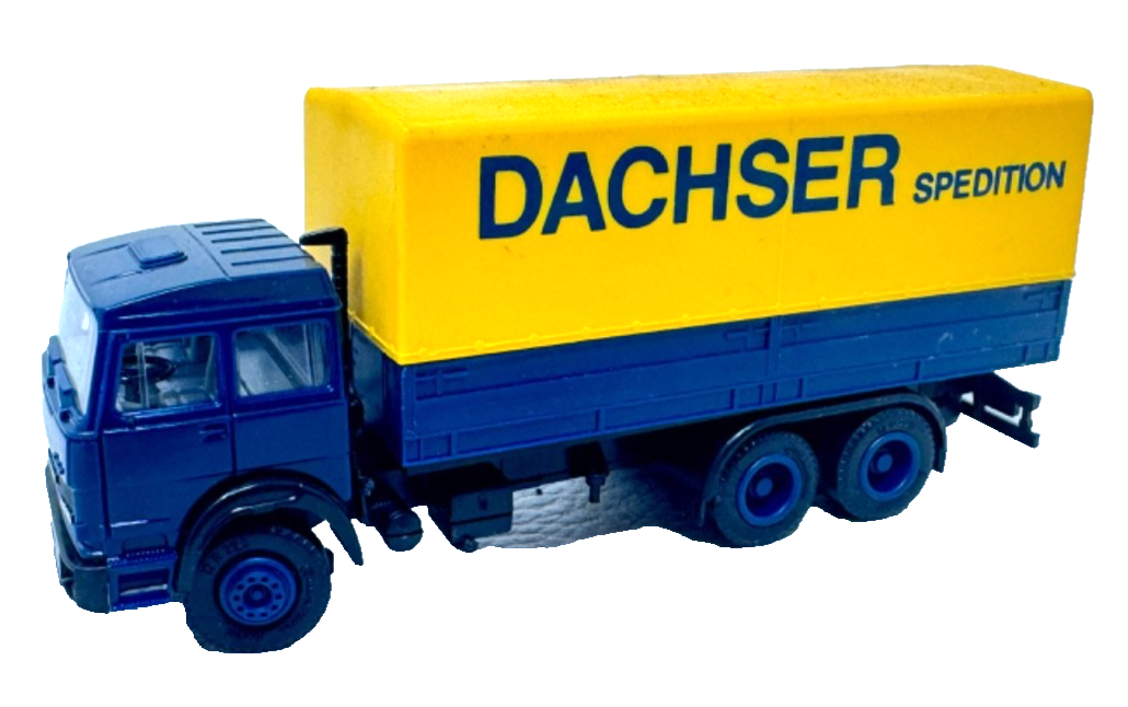 herpa Iveco Magirus Lkw - DACHSER Spedition - blau / gelb - HO H0 1:87