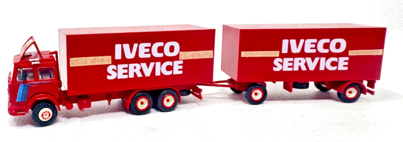 herpa 810420 H0 LKW Unic Iveco Koffer-Hängerzug IVECO SERVICE HO H0 1:87