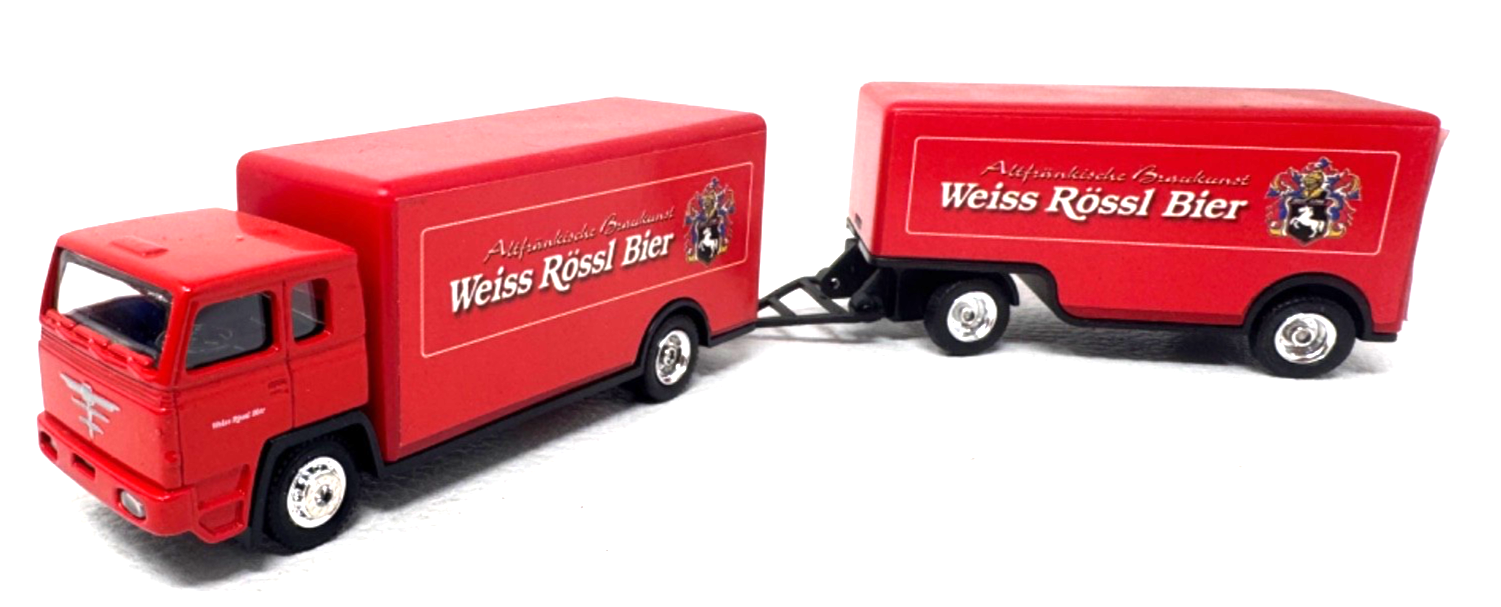 Grell H0 Büssing Koffer Hängerzug - Weiss Rössl Bier -ca. 1:87 H0 HO