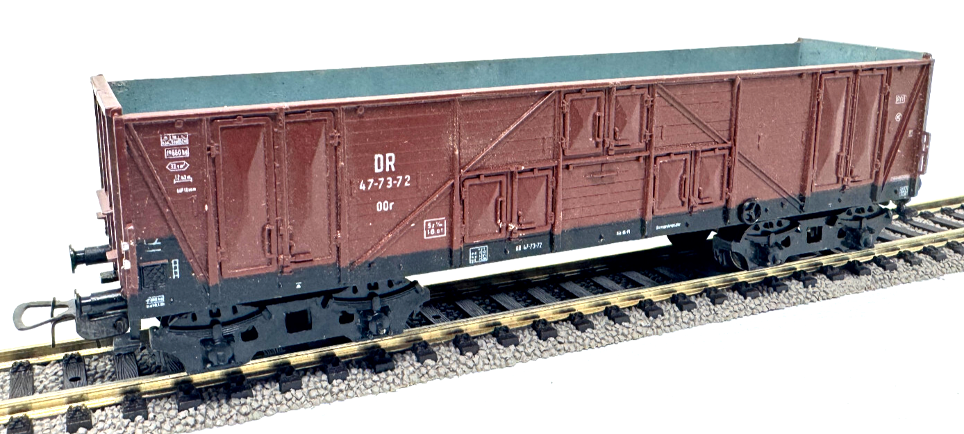 Piko Hochbordwagen Güterwagen DR - 47-73-72 00r - beschwert - H0 HO 1:87
