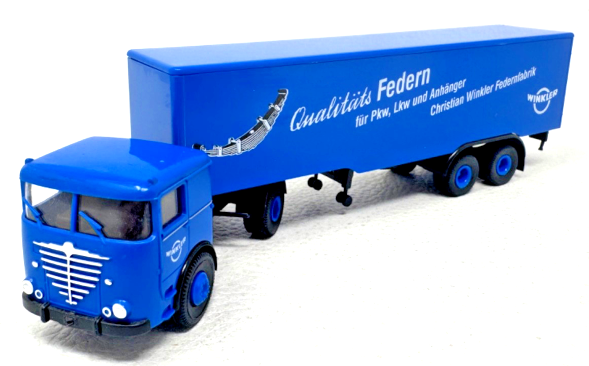 Brekina H0 Büssing LS 11 Koffer Sattelzug Winkler Federn - 1:87 H0 HO