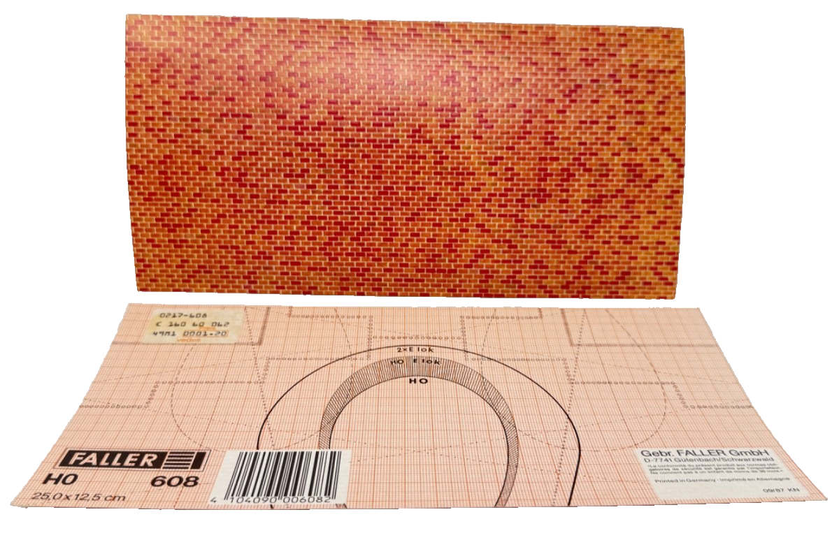 2x Faller 608 Wanddekor Platten Modelleisenbahn 25 x 12,5 cm