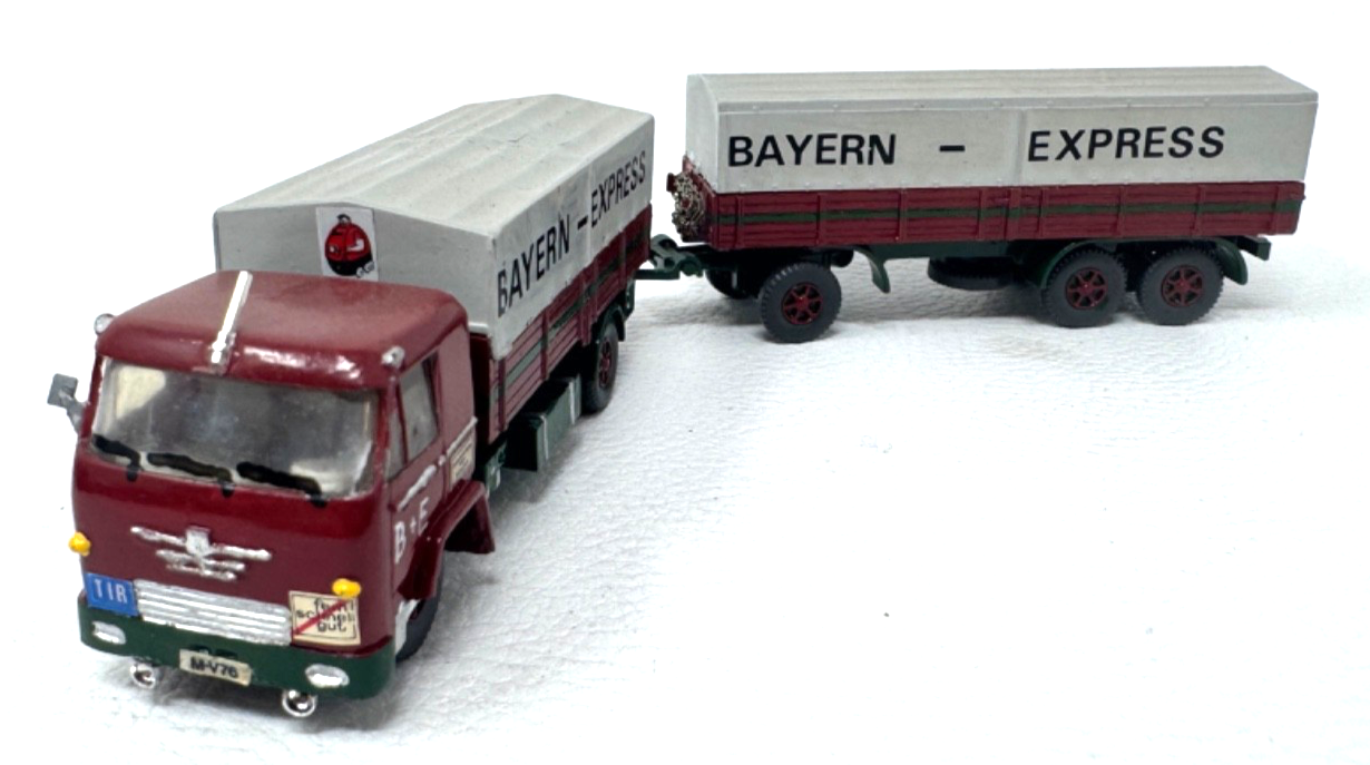 Wiking H0 LKW Plane Pritsche - Bayern Express Hängerzug - H0 HO 1:87