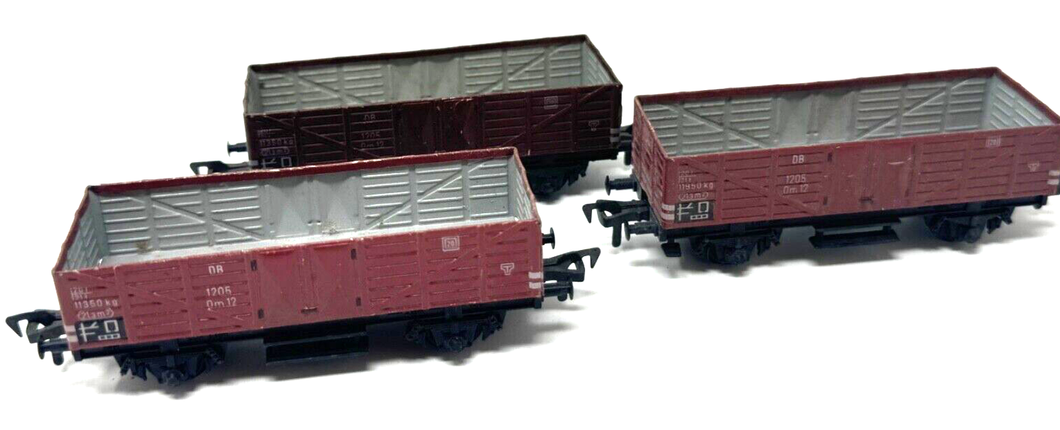 3 Stück Fleischmann HO DB 1205 Güterwagen - Blechwagen 3 Stück Fleischmann HO DB 1205 Güterwagen - Blechwagen