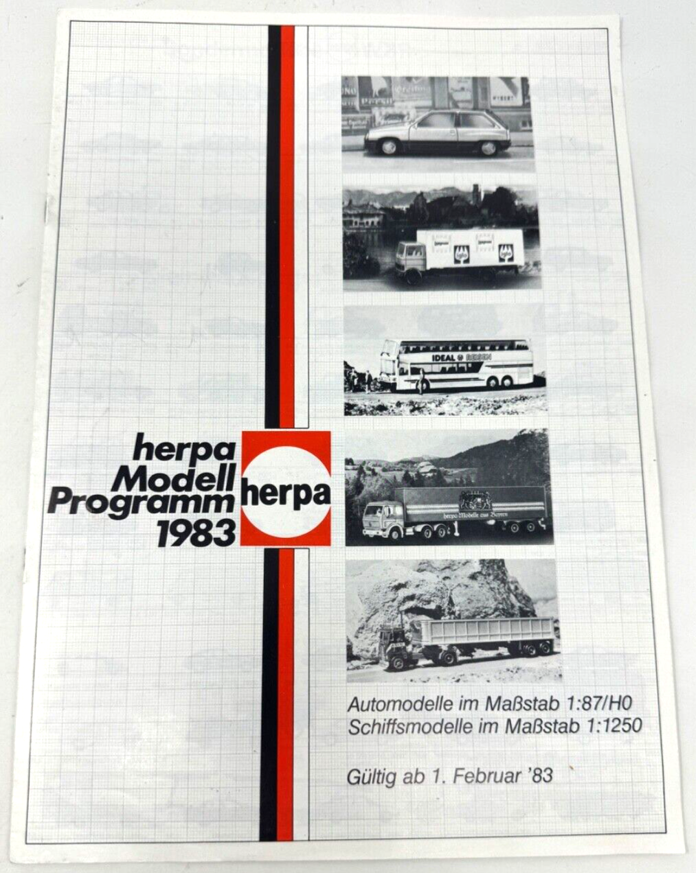 Herpa Modell Programm 1983 - 8 bebilderte Seiten HO 1:87 / 1:1250