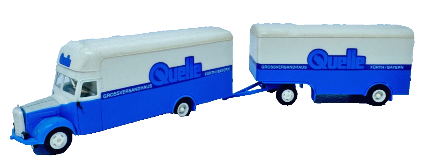 Albedo 1:87 Mercedes Benz L312 Hängerzug Koffer Quelle Versandhaus HO H0 1:87 Albedo 1:87 Mercedes Benz L312 Hängerzug Koffer Quelle Versandhaus HO H0 1:87