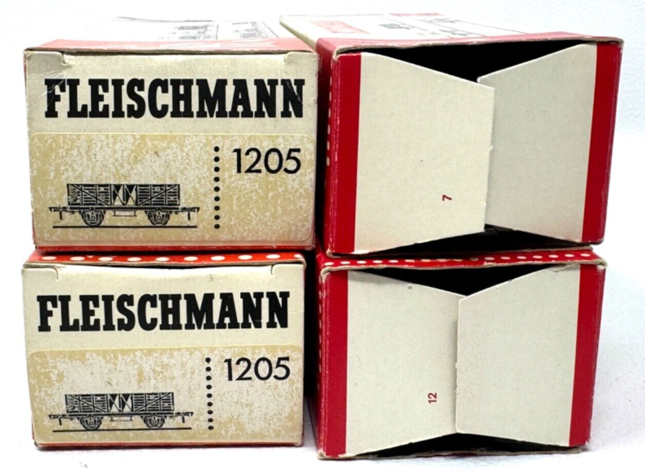 4 Stück Fleischmann HO DB 1205 Güterwagen - Blechwagen mit OVP