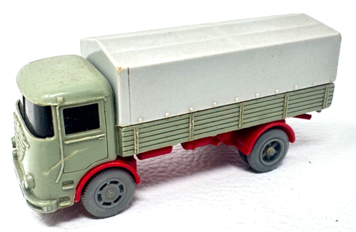 Wiking H0 LKW Pritsche Büssing LU7 Modellauto - grün / grau / rot - H0 HO 1:87