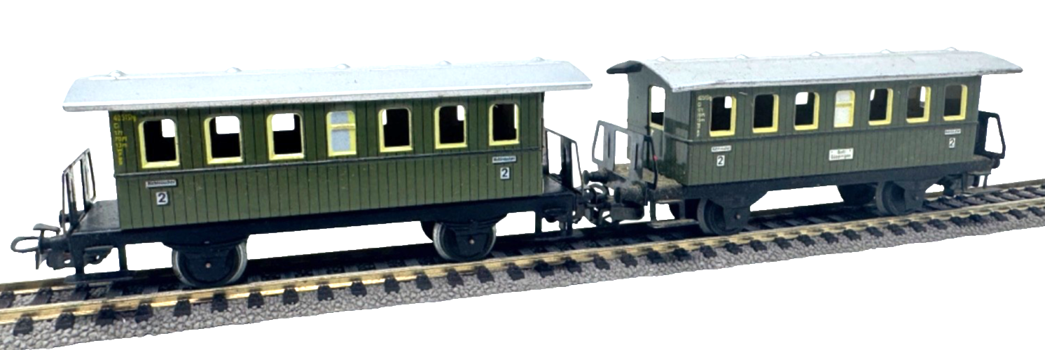 2 Stück Märklin Personenwagen 2. Klasse 4051 Stg - Blech  - HO H0 1:87