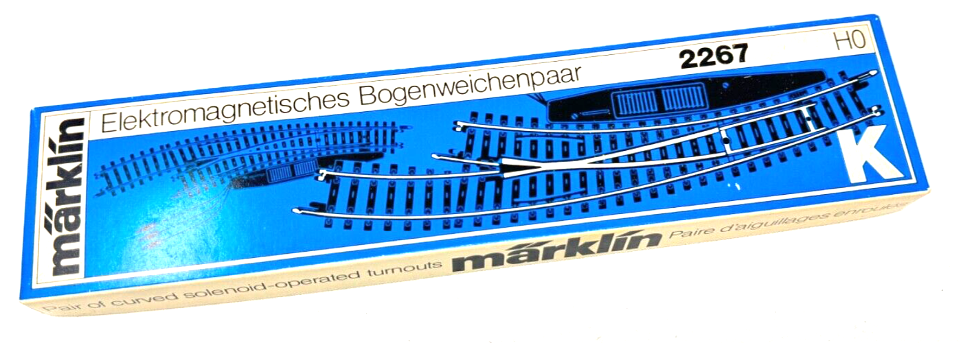 Märklin - LEERKARTON - 2267 Elek. Bogweichen Leerverpackung K-Gleis Märklin - LEERKARTON - 2267 Elek. Bogweichen Leerverpackung K-Gleis