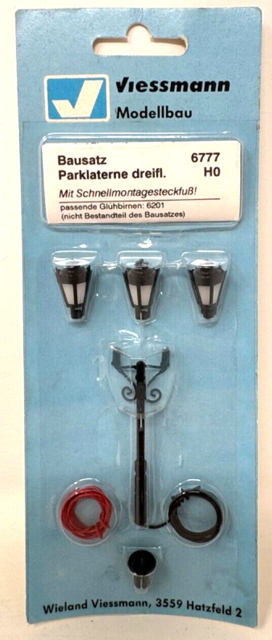 Viessmann Bausatz 6777 Parklaterne dreiflüglig - schwarz - HO H0 1:87