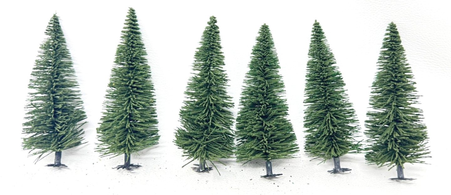 6 Stück Tannen Bäume Modelleisenbahn Modellbahn Spur N TT H0