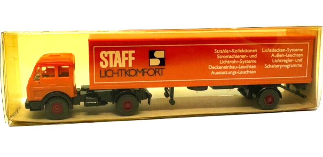 Wiking MB Mercedes NG Sattelzug orange/schwarz „Staff Lichtkomfort“  HO H0 1:87