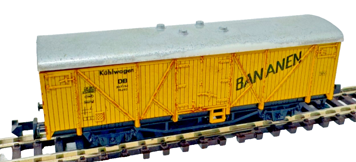 Minitrix 3166 Kühlwagen Waggon 307 54 DB Tko02 Gelb Bananen - 1:160 N Minitrix 3166 Kühlwagen Waggon 307 54 DB Tko02 Gelb Bananen - 1:160 N