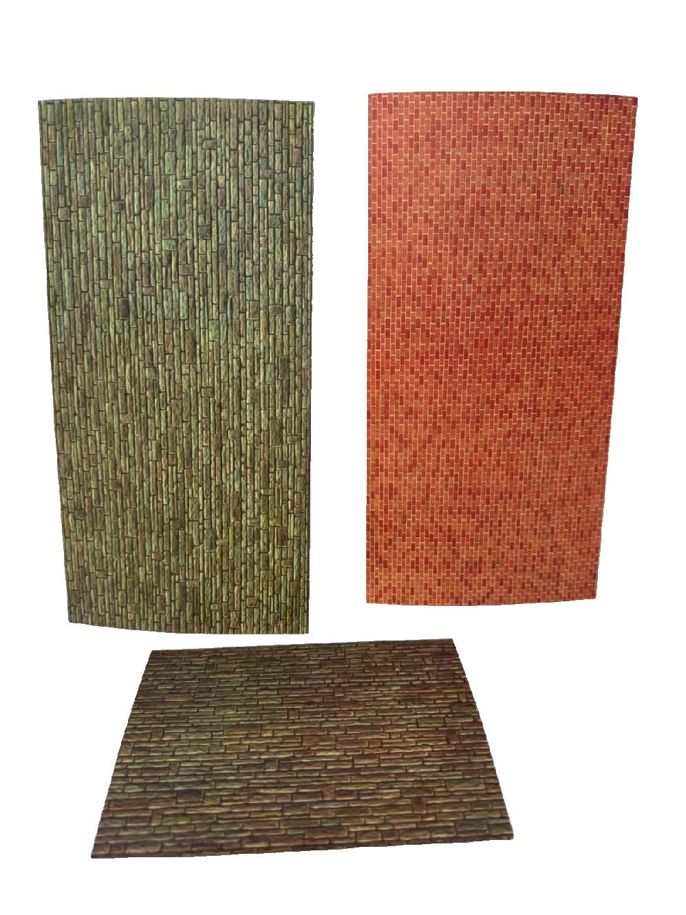 3x Faller Bodendekor Wanddekor Platten Modelleisenbahn 25 x 12,5 cm / 14,7 x 11