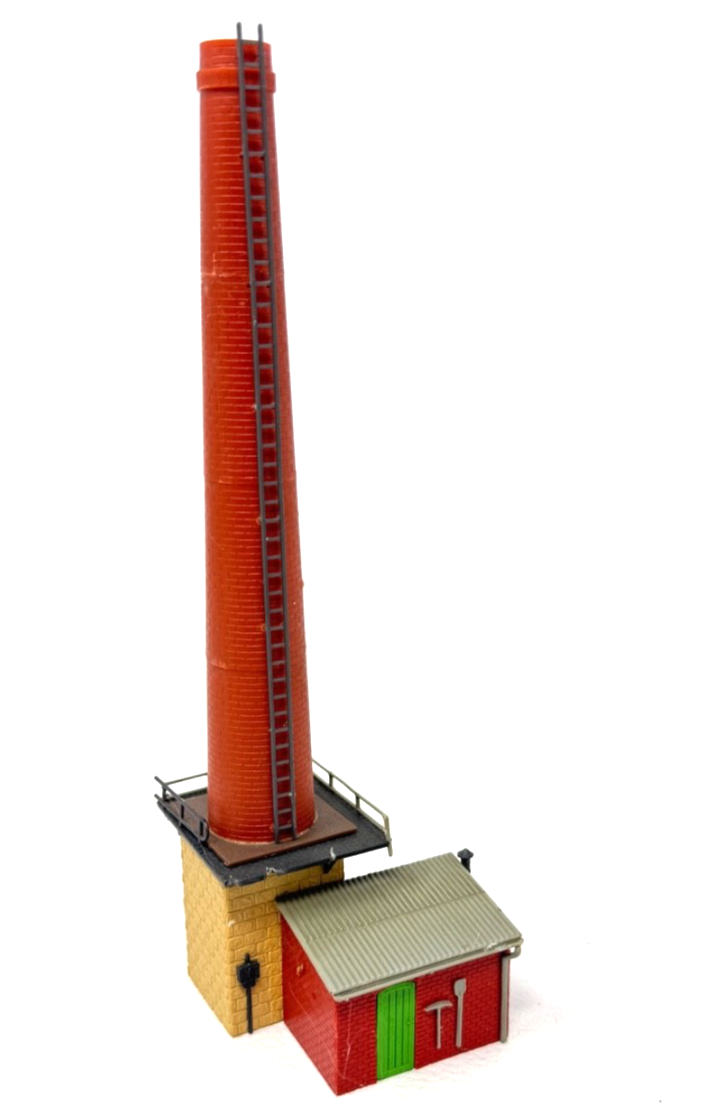 Industriekamin mit Nebengebäude Schuppen - 1:87 HO H0 - ca. 6,5 x 7,5 x 21,6 cm Industriekamin mit Nebengebäude Schuppen - 1:87 HO H0 - ca. 6,5 x 7,5 x 21,6 cm