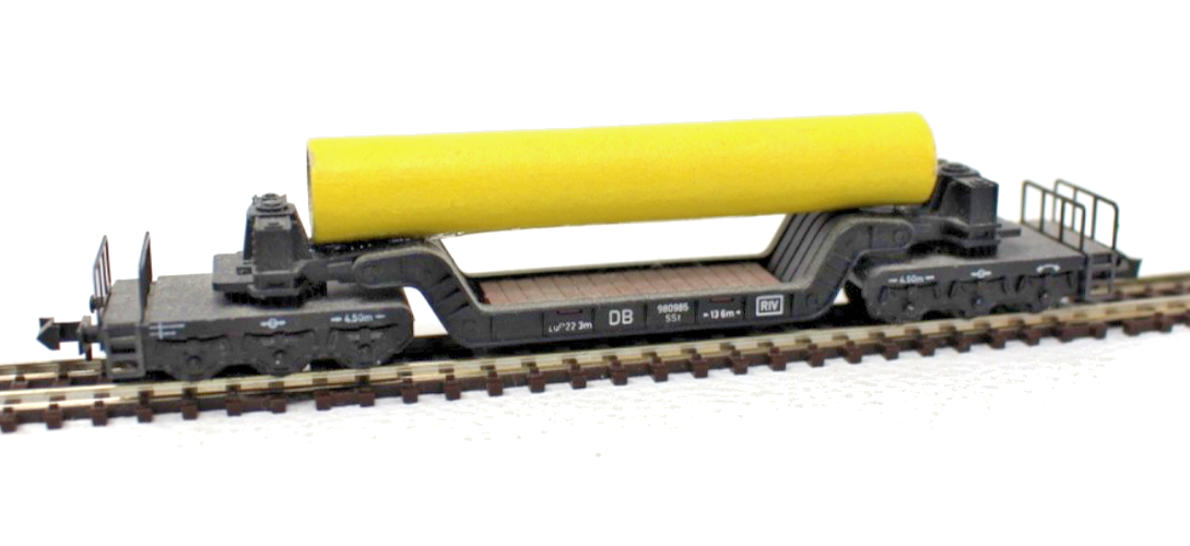 Minitrix N 51 3297 00 Tiefladewagen 980985 SSt 6-achsig Eigenbau N 1:160 in OVP