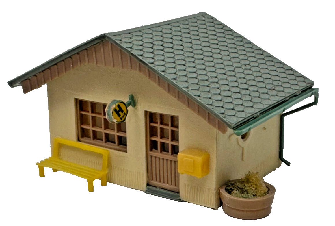 Auhagen 12262 Buswartehäuschen - ca. 6,8 x 4,4 x 3,9 cm - HO H0 1:87