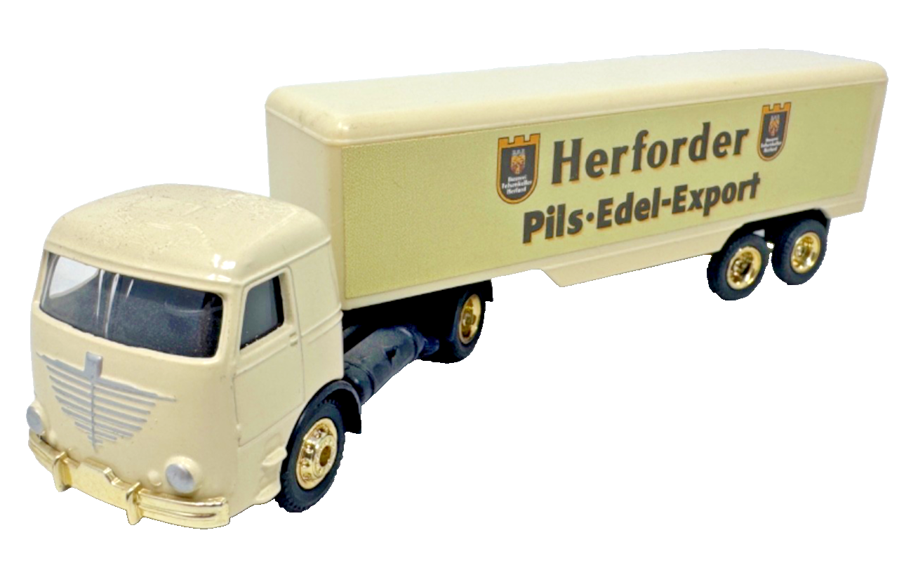 Grell H0 Büssing Koffer Sattelzug Herforder Pils - Edel - Export - 1:87 H0 HO