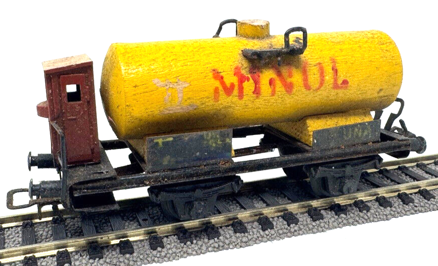 Klötzner Minol Kesselwagen Metall Holz 1950 er - Rarität - H0 HO 1:87