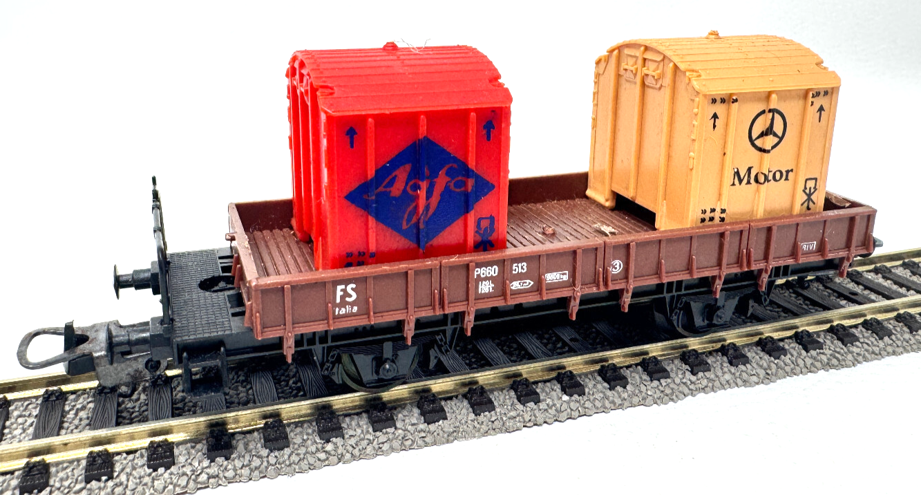 Lima Güterwagen Niederbordwagen P660 513 FS Agfa Mercedes Motor - 1:87 HO H0
