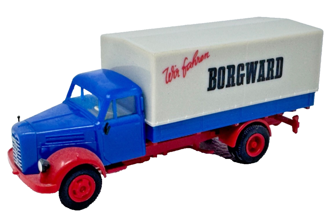 Albedo 1:87 Borgward LKW Pritsche/Plane "Wir fahren Borgward" HO H0 1:87