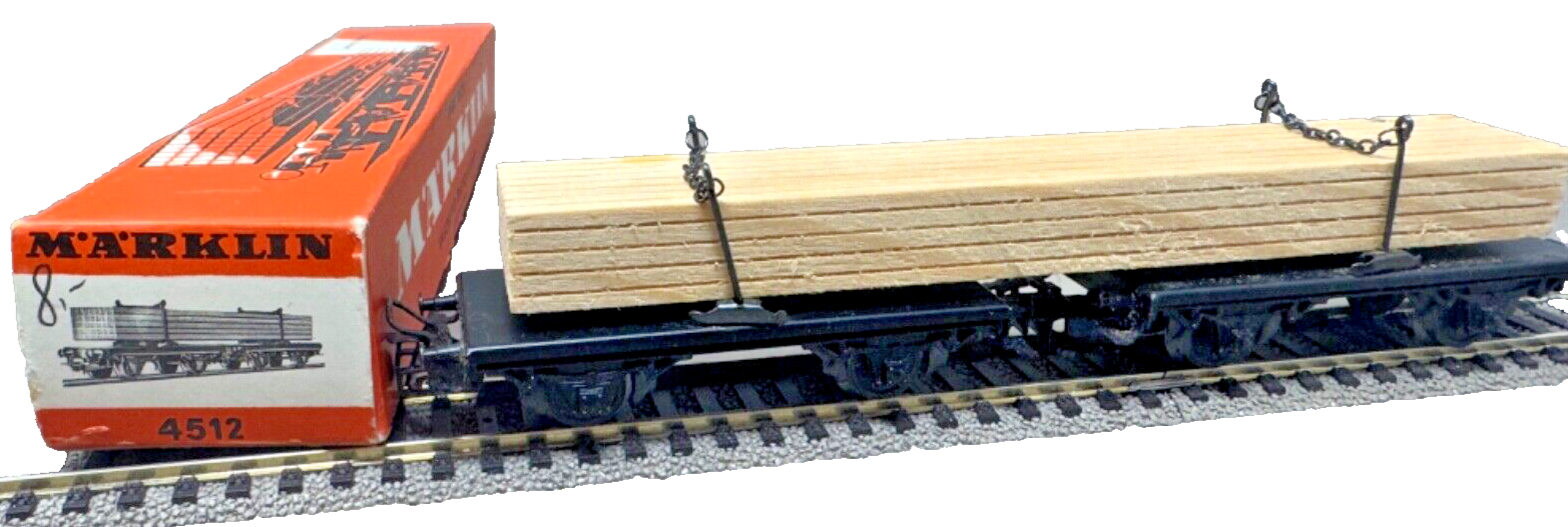 Märklin H0 4512 Langholzwagen der Deutschen Bundesbahn mit OVP - H0 HO 1:87