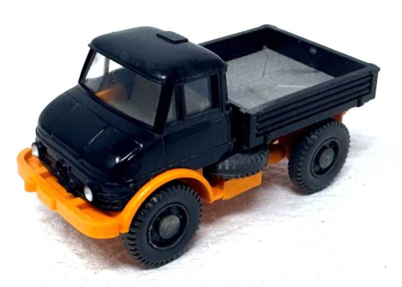 Wiking 371 H0 Unimog Pritsche - Schwarz/Orange - HO H0 1:87