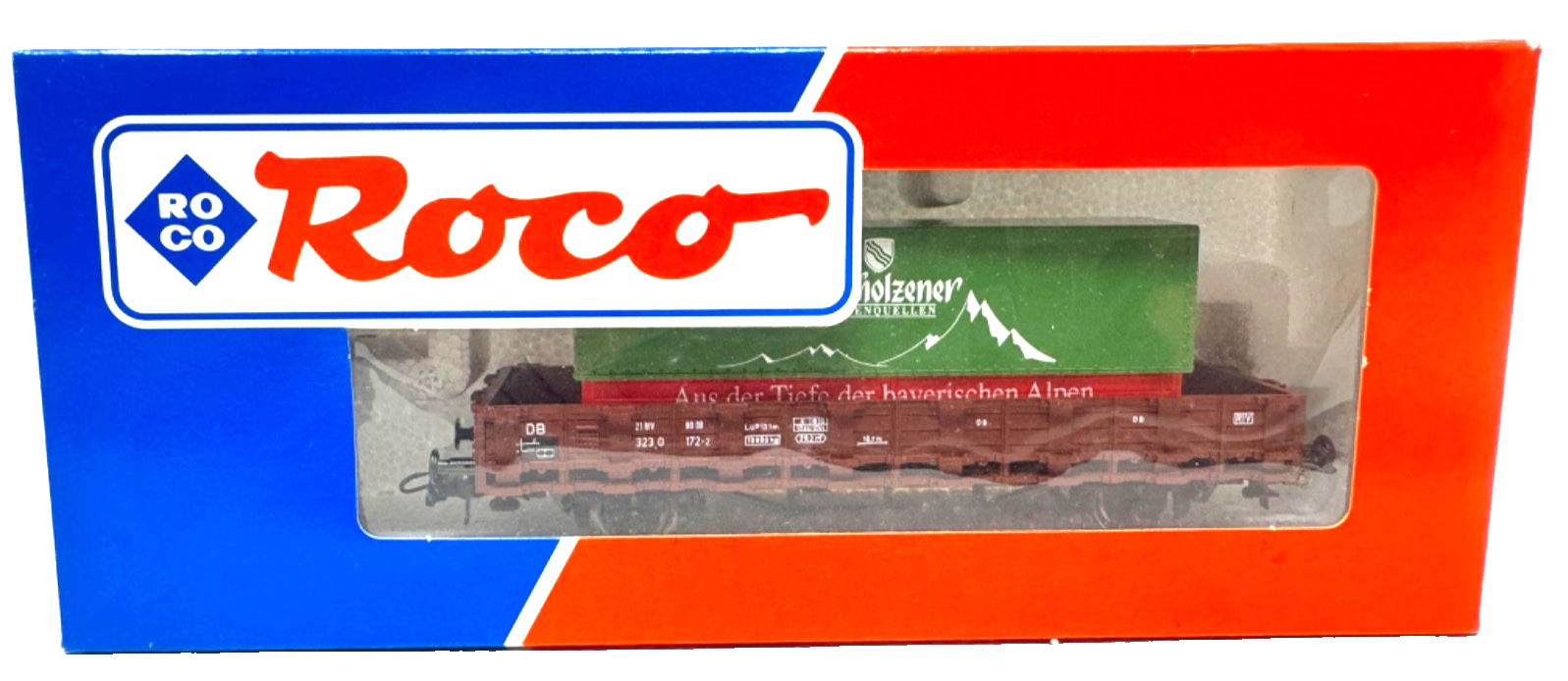 Roco 48095 H0 Rungenwagen m. Wechselpritsche Adelholzener 323 1 659-7 H0 HO 1:87