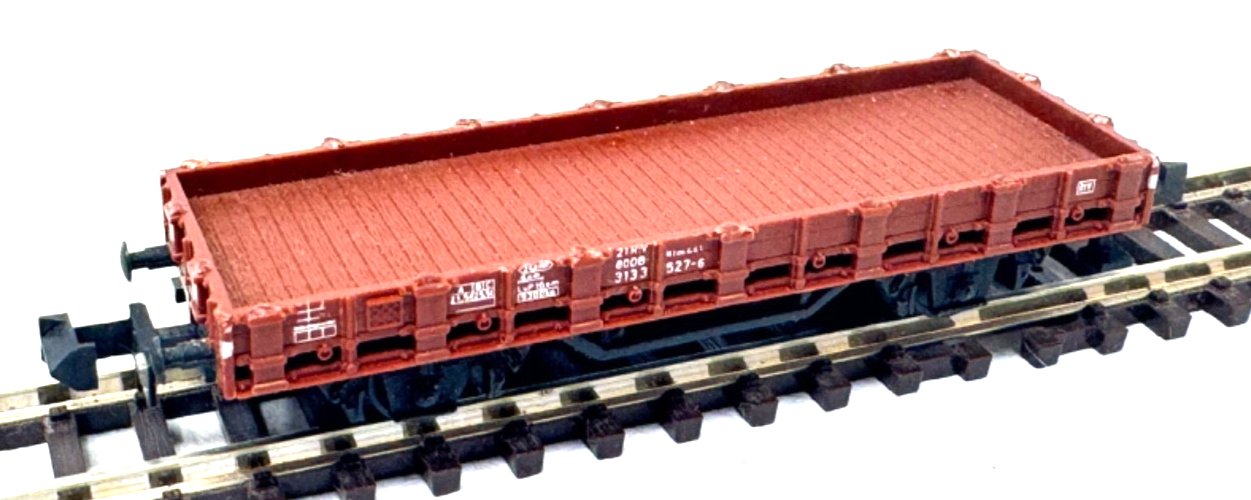 Minitrix N Niederbordwagen Güterwagen 313 3 527-6 DB - braun - Spur N - 1:160 Minitrix N Niederbordwagen Güterwagen 313 3 527-6 DB - braun - Spur N - 1:160