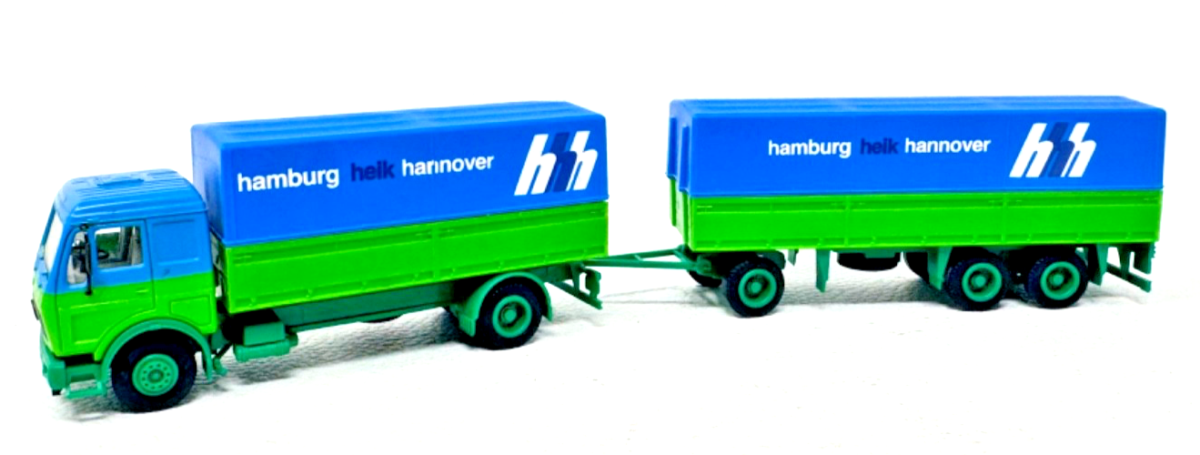 Herpa H0 Mercedes Hängerzug Pritsche/Plane "heik - Hamburg Hannover" H0 H0 1:87