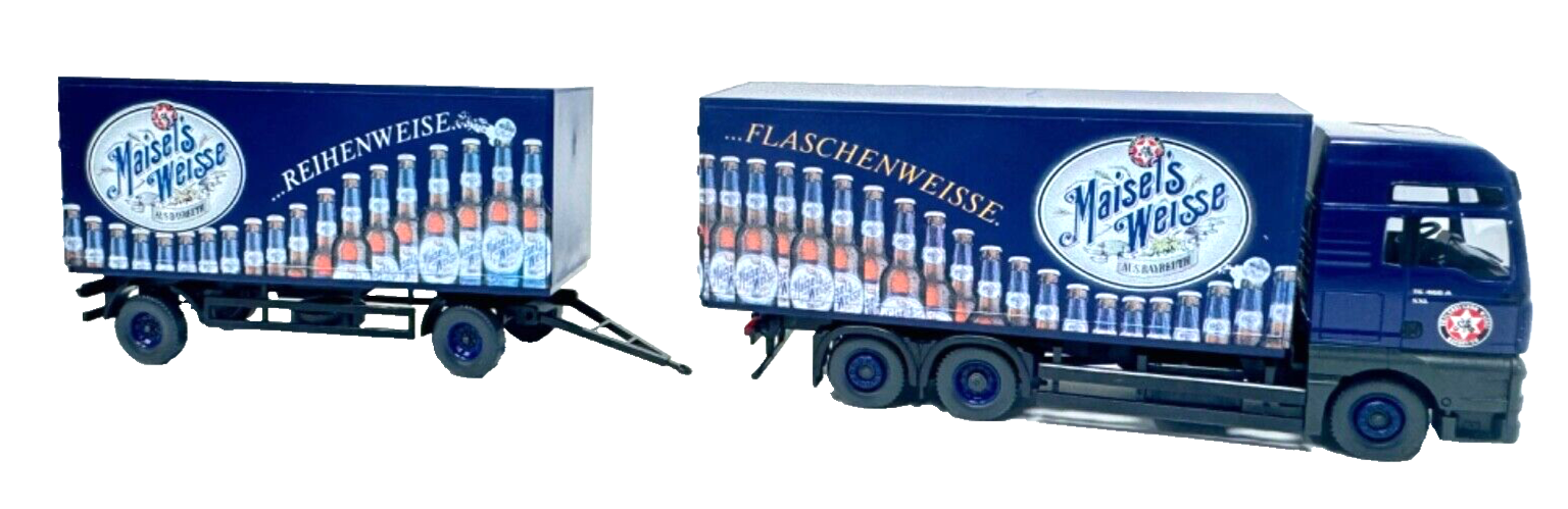 Wiking 5990452 Festkoffer Lastzug MAN TG-A XXL Maisels Weisse HO H0 1:87 NEU OVP