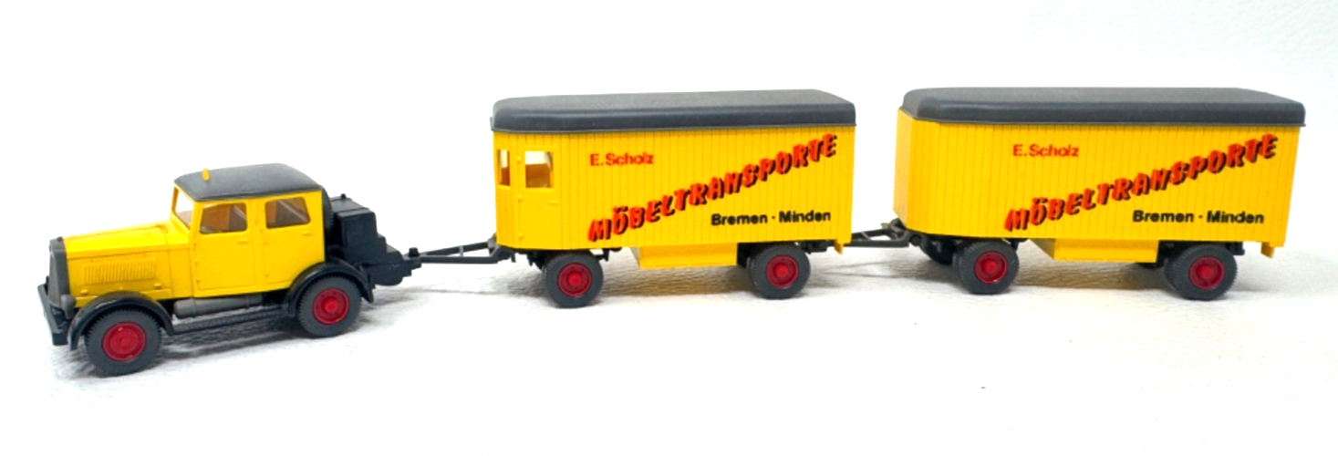 Wiking H0 27 851 Hanomag Möbelzug - gelb / rot - H0 HO 1:87