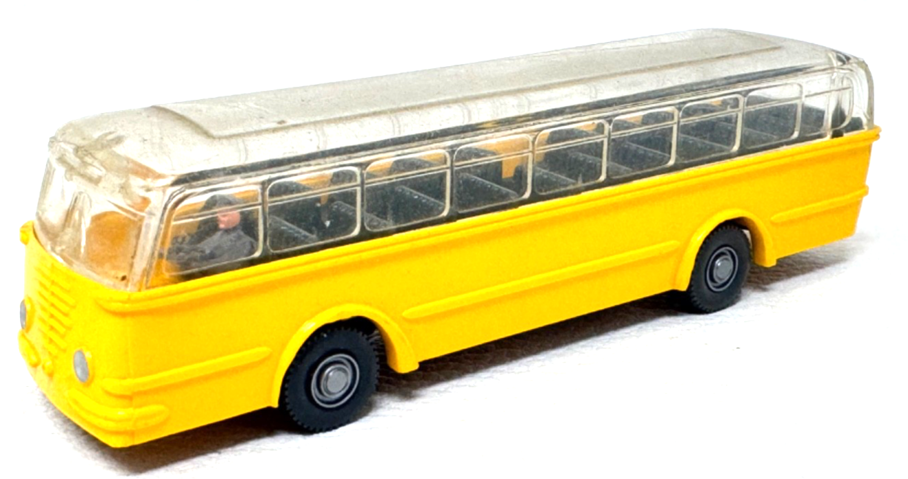 Wiking Büssing Bus - Reisebus mit Fahrer gelb / transparent - HO H0 1:87