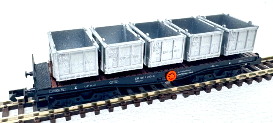 Arnold 4955 N Behältertragwagen Haus zu Haus - 397 1 945-5 DB - N 1:160 Arnold 4955 N Behältertragwagen Haus zu Haus - 397 1 945-5 DB - N 1:160