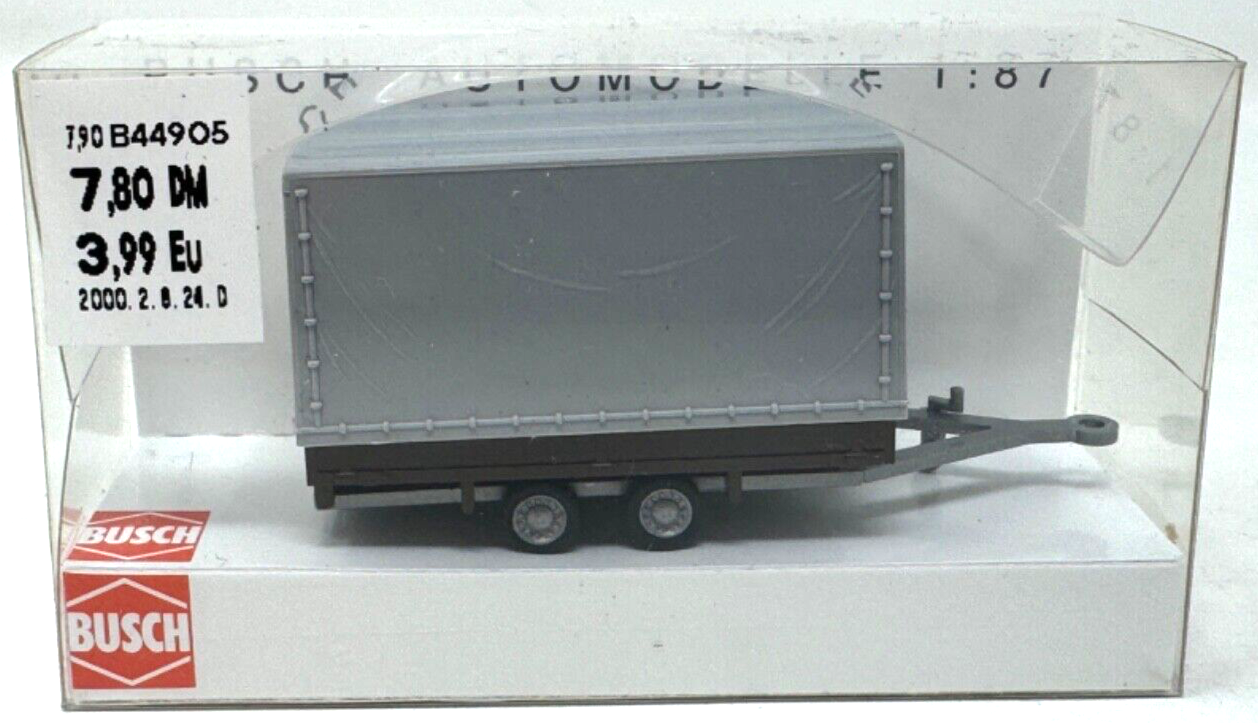 Busch 44905 PKW-Tandemanhänger Pritsche und Plane HO H0 1:87 NEU + OVP Busch 44905 PKW-Tandemanhänger Pritsche und Plane HO H0 1:87 NEU + OVP