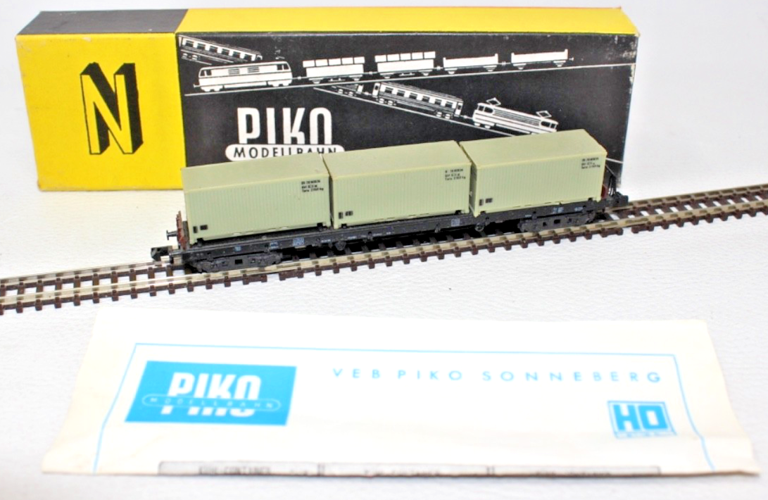 Piko N 5/4144/010 Containertragwagen inkl. 3 Containern - N 1:160 in OVP