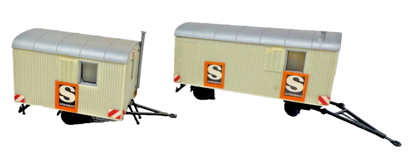 Kibri 10278 H0 2 Stück Bauwagen Kleusberg - fertig gebaut - H0 HO 1:87