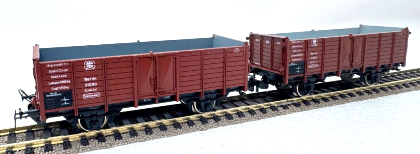 2x Piko Hochbordwagen 31000 Berlin Ocmlk(u) - Spezialwagen - H0 HO 1:87