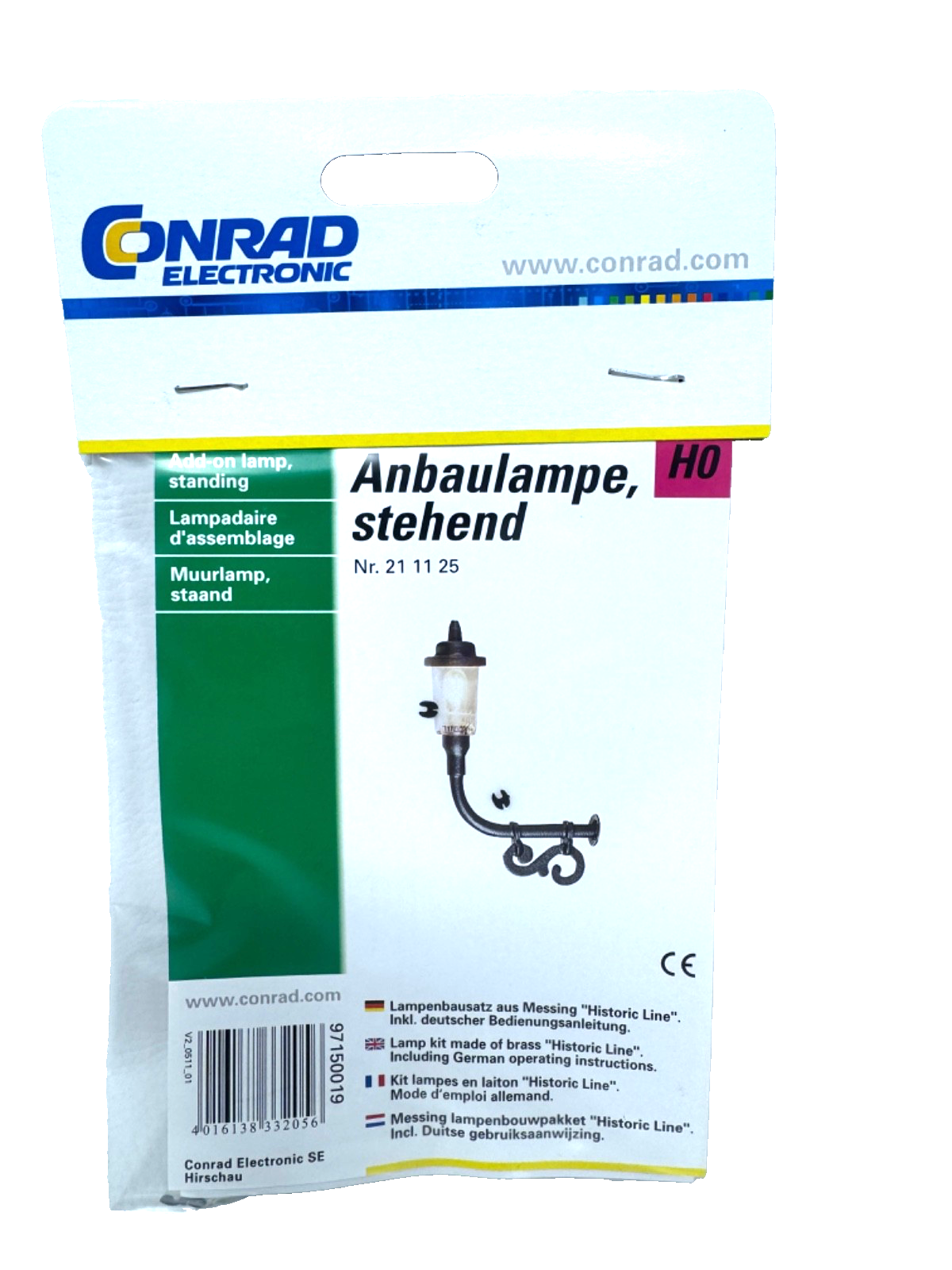 Conrad H0 21 11 25 Anbaulampe stehend Lampenbausatz aus Messing - H0 HO 1:87