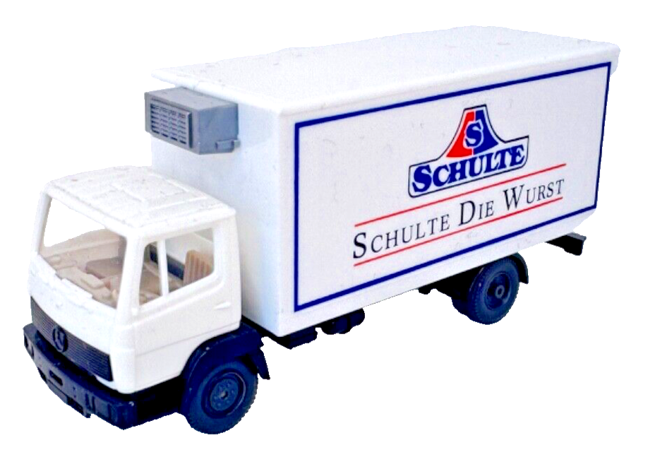 Wiking Mercedes MB Koffer Kühllaster "Schulte Die Wurst" HO H0 1:87