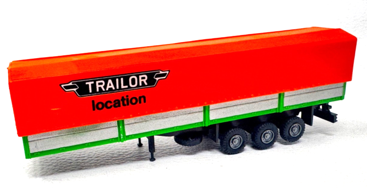Roskopf 730 Auflieger Pritsche Plane "Trailer location"  HO H0 1:87
