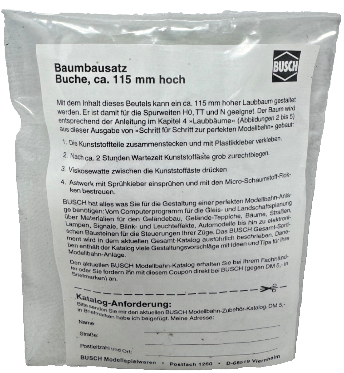Busch H0 Baumbausatz Buche ca. 115 mm hoch - 1:87 HO H0