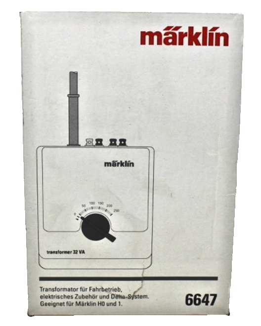 Märklin 6647 Trafo Fahrregler 32 VA Transformator 4-16/24 V  / 16 V in OVP